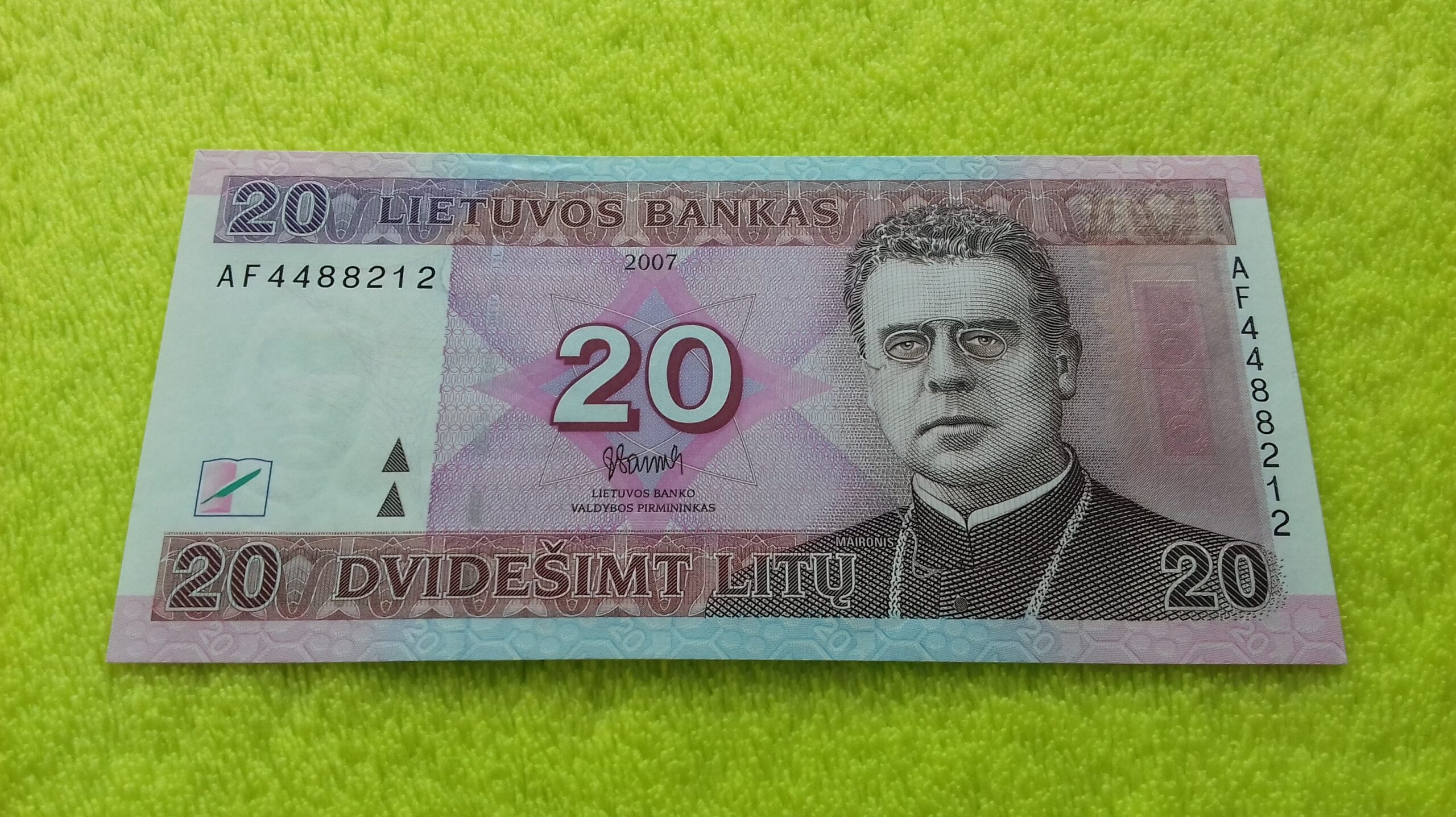 2007 20 litų UNC