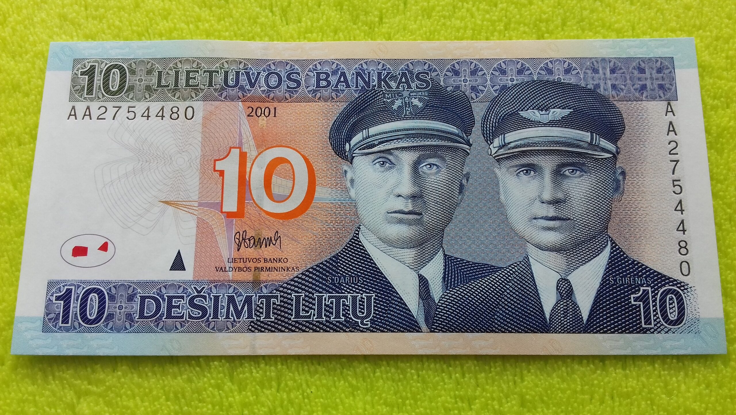 2001 10 litų UNC - Image 2