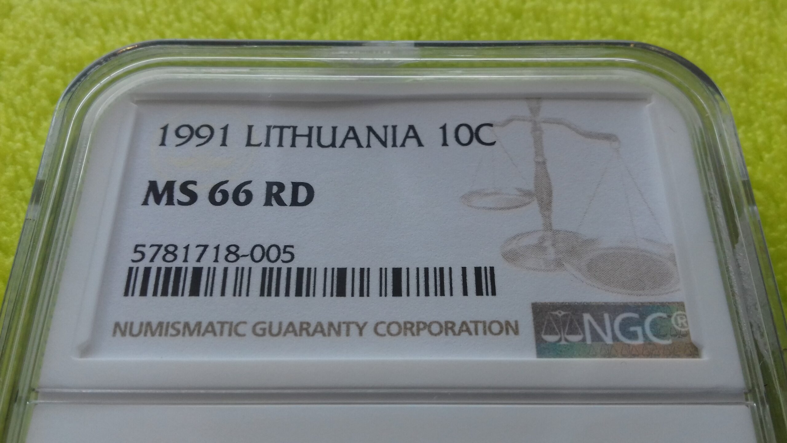 1991 10 centų MS 66 RD - Image 2