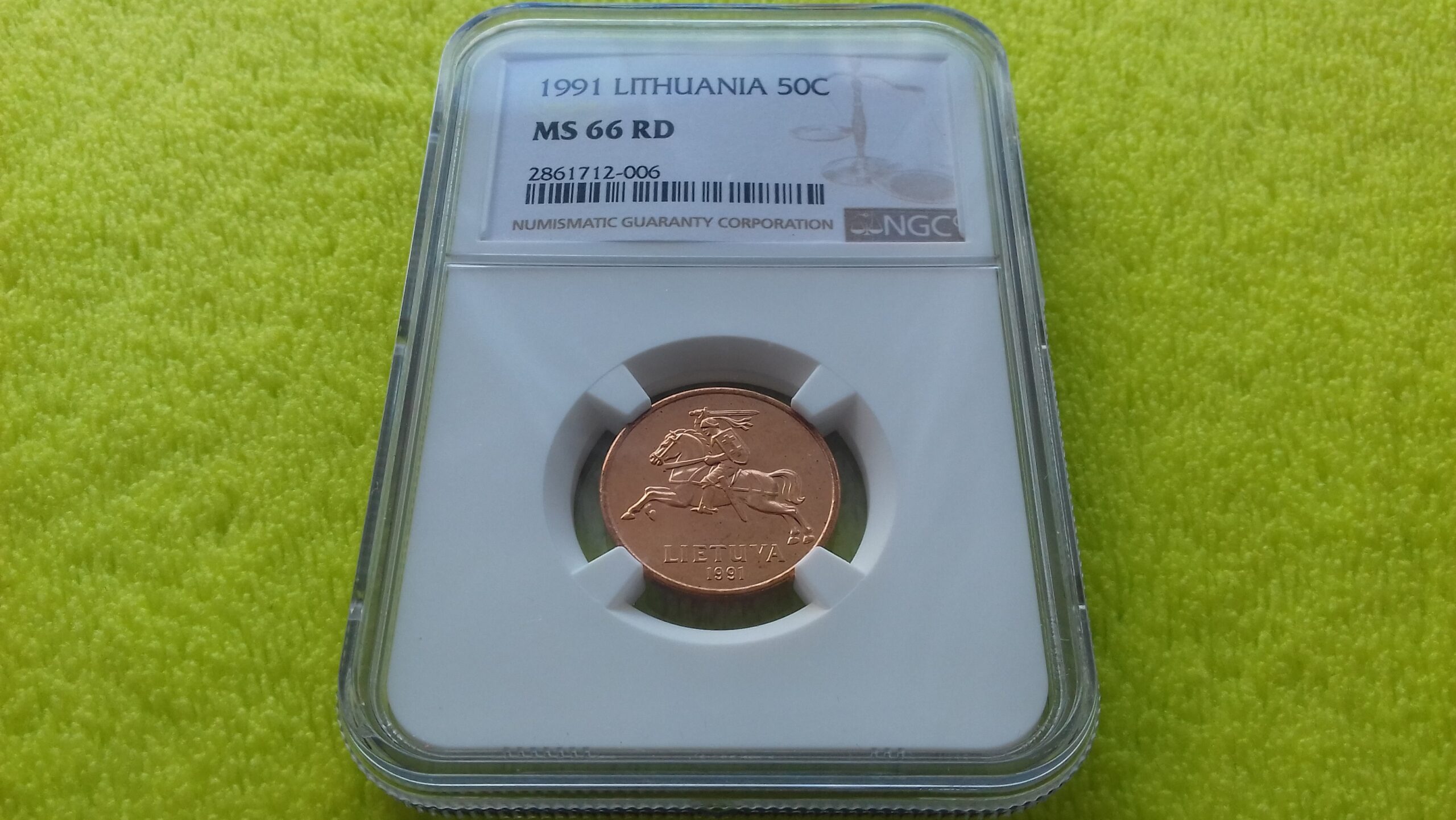 1991 50 centų MS 66 RD