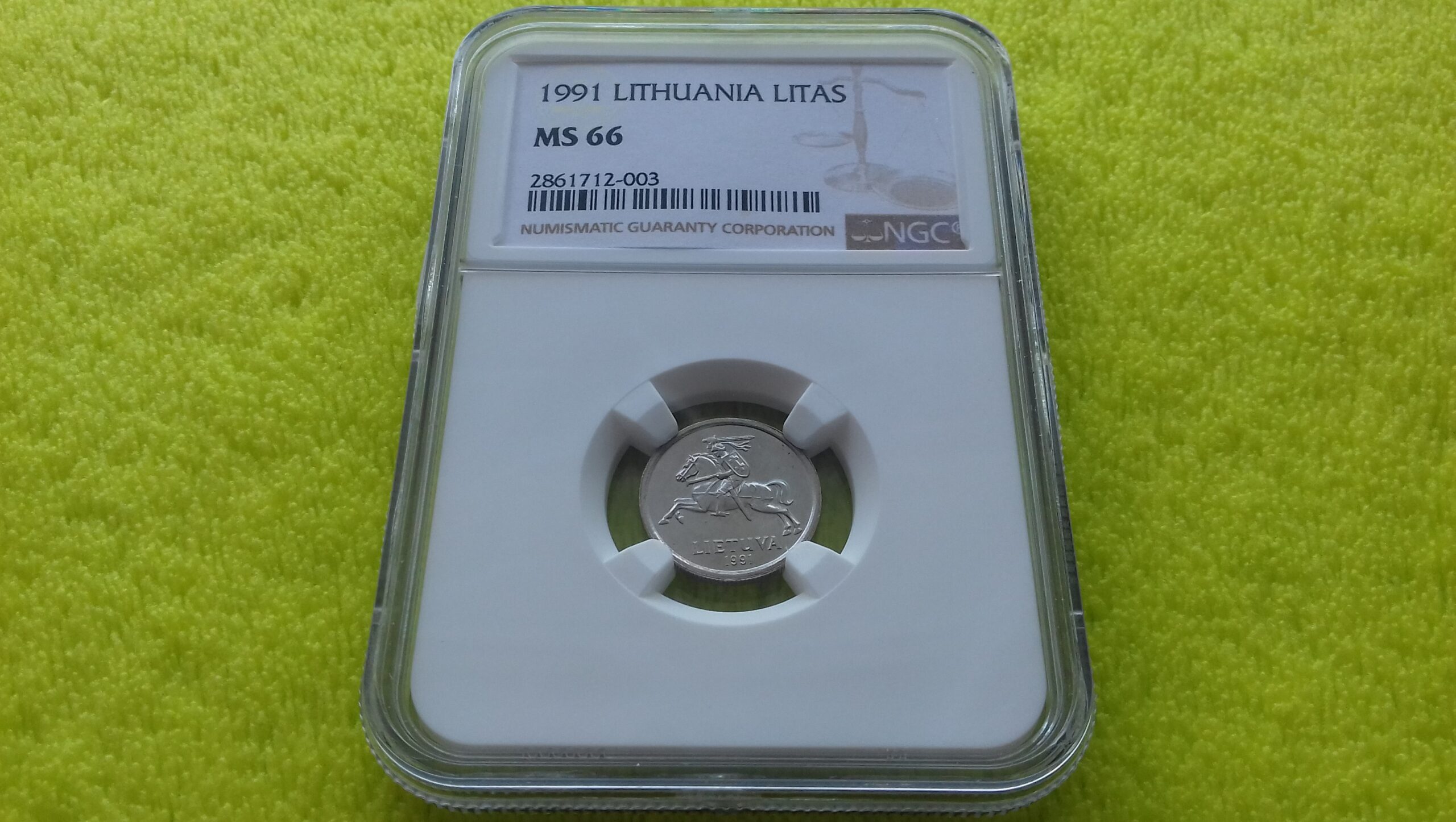 1991 1 litas MS 66
