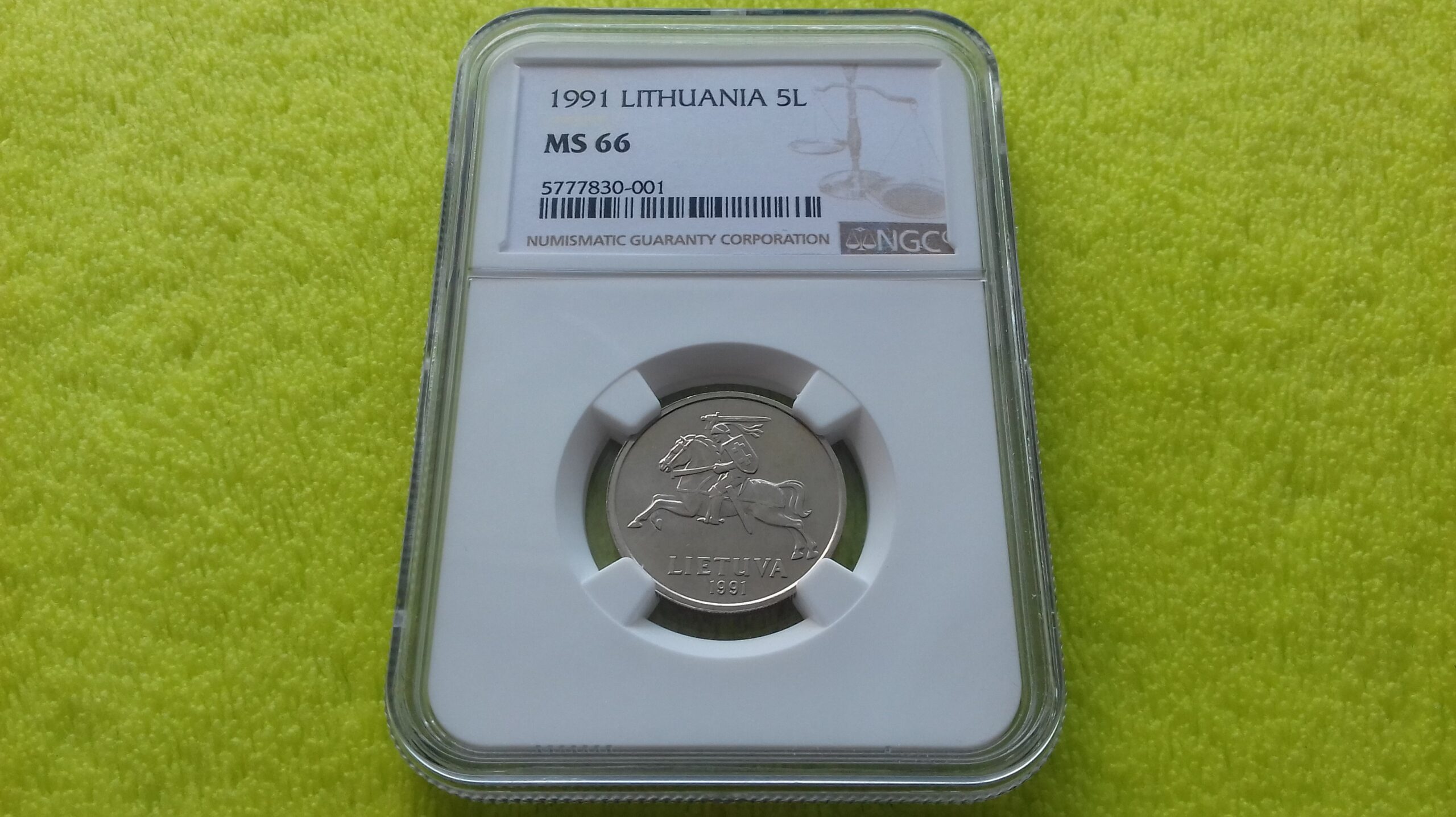 1991 5 litai MS 66