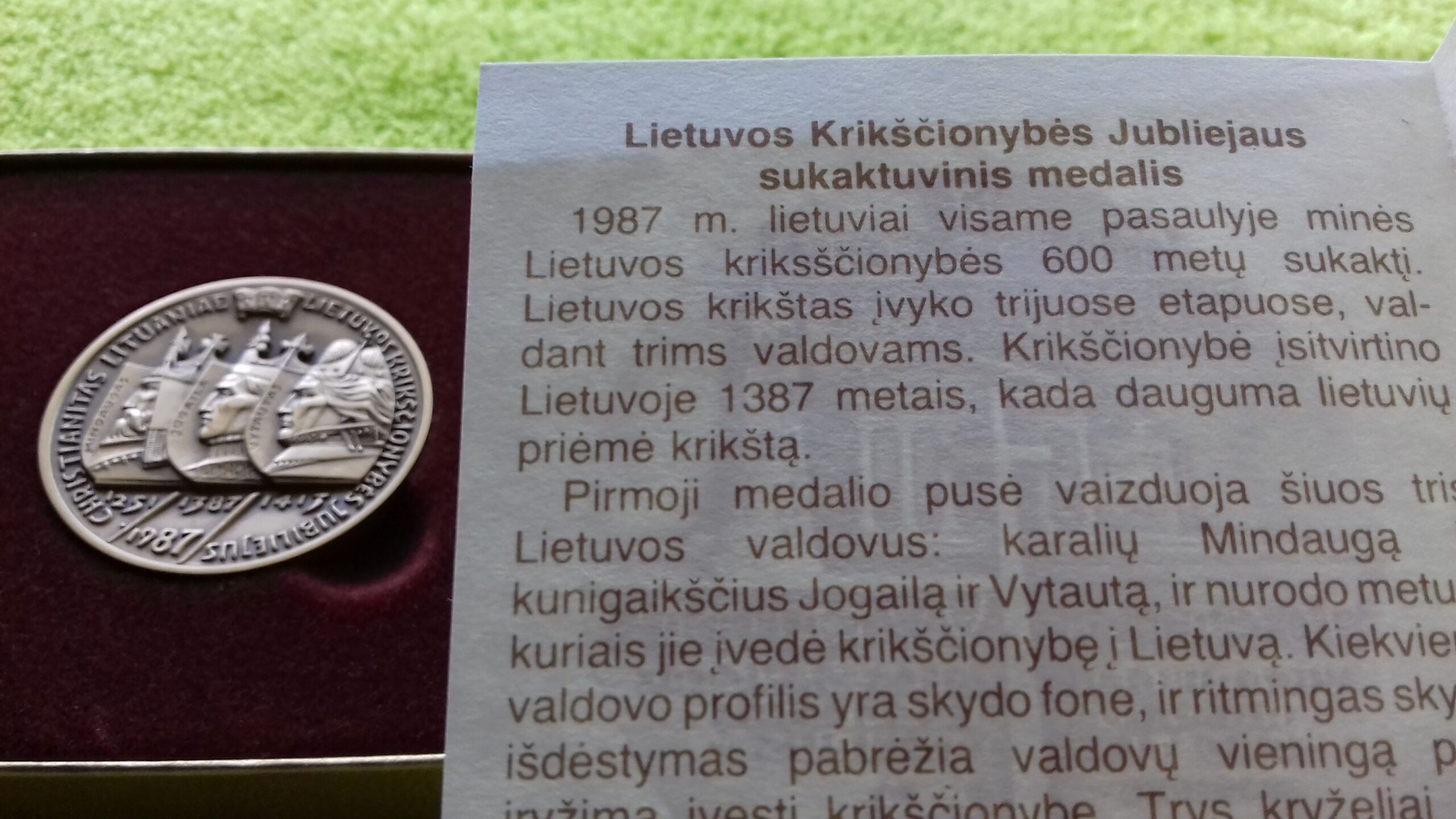 1987 stalo medalis - Image 4